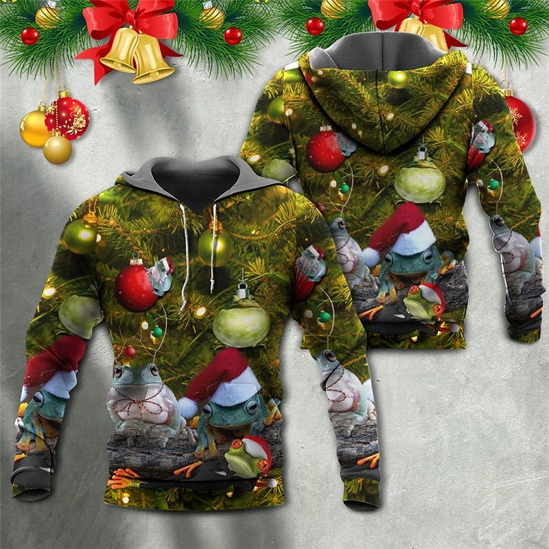 sweat à capuche de Noël sweat à capuche pour homme sweat à capuche pour homme sweat à capuche vert bleu violet imprimés graphiques à capuche imprimé moche quotidien sports imprimé 3D streetwear de 2025 ? $30.99 –P2