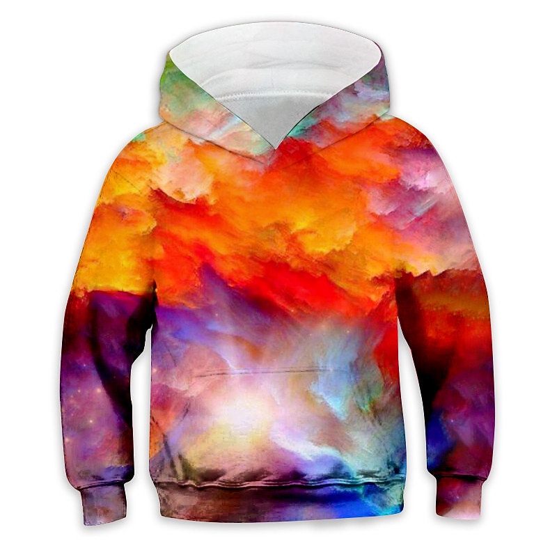 Dzieci Dla chłopców Bluza z Kapturem Zjechać na pobocze Gradient Długi rękaw Kieszeń Dzieci Top Codzienny Bluza z Kapturem Moda Codzienny Żółty Rumiany róż Czerwony Jesień 7-13 lat 2025 - $18.99 –P4