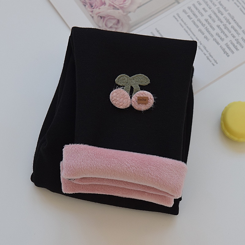 Bebé Chica Leggings con forro polar Floral Activo Exterior 7-13 años Otoño Taro morado Negro Rosa 2026 - $13.49 –P1