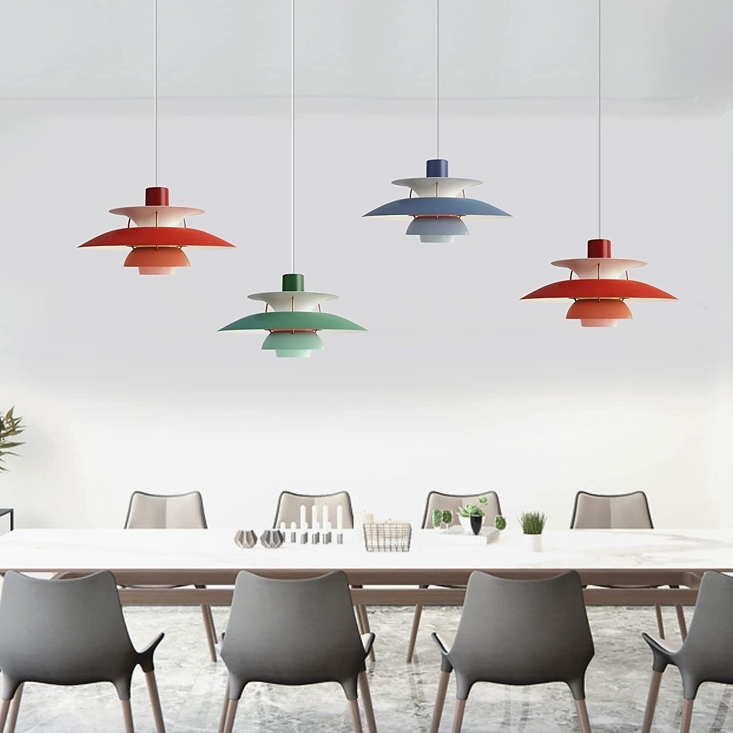 lampada a sospensione a led ufo, lampade a sospensione moderne per camera da letto di colore lampada a sospensione in alluminio e26 base lampada a sospensione a lunghezza regolabile per soggiorno del 2025 a $279.99 –P4