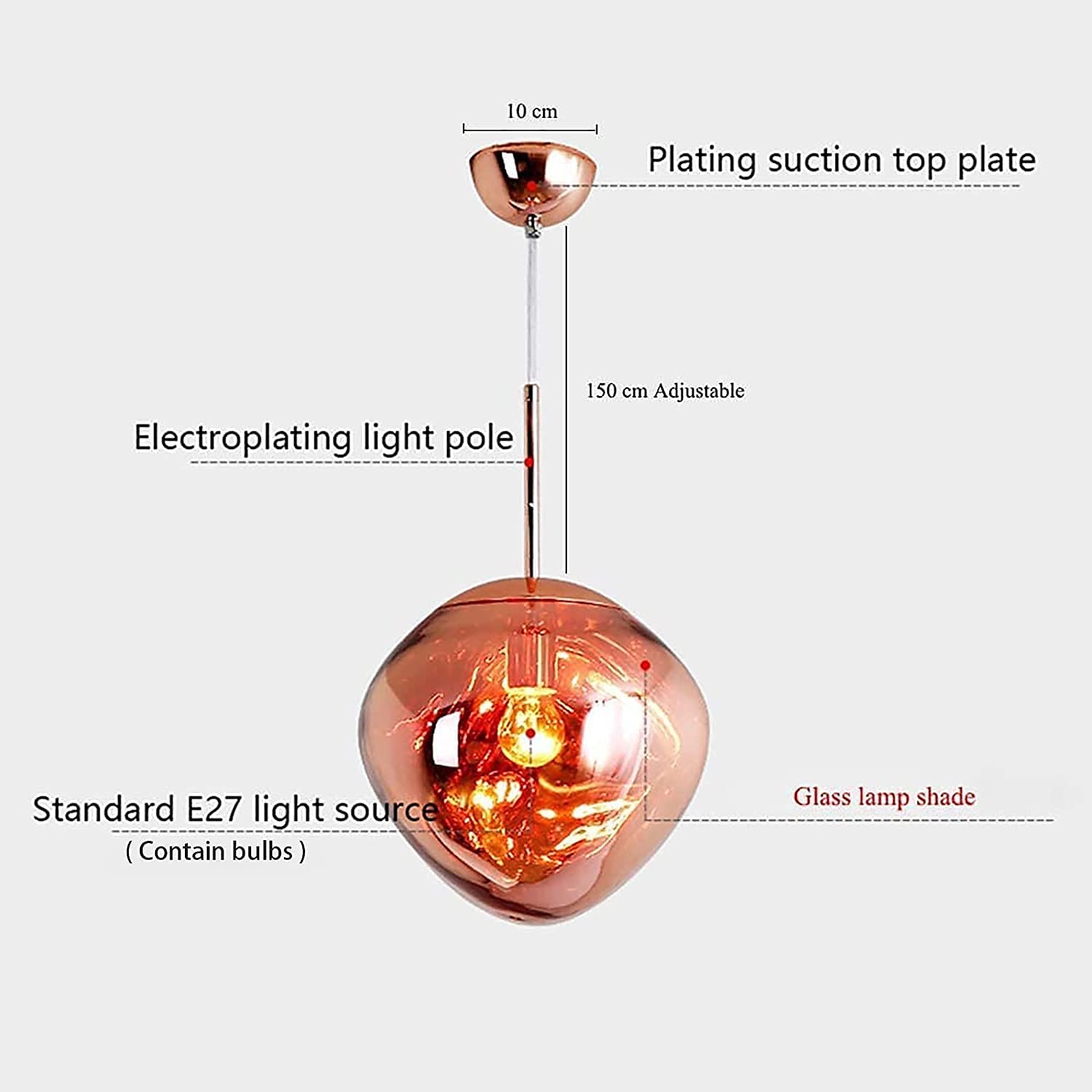 20 cm Design unico Luci Pendenti Metallo Bicchiere LED Stile nordico 110-240 V del 2025 a $185.99 –P8