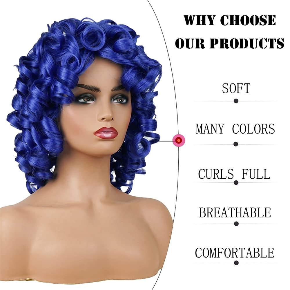 korte krullende pruiken voor zwarte vrouwen zachte zwarte grote krullende pruik met pony afro kinky krullen hittebestendige natuurlijk ogende synthetische pruik voor afro-amerikaanse vrouwen 2025 - $21.99 –P9