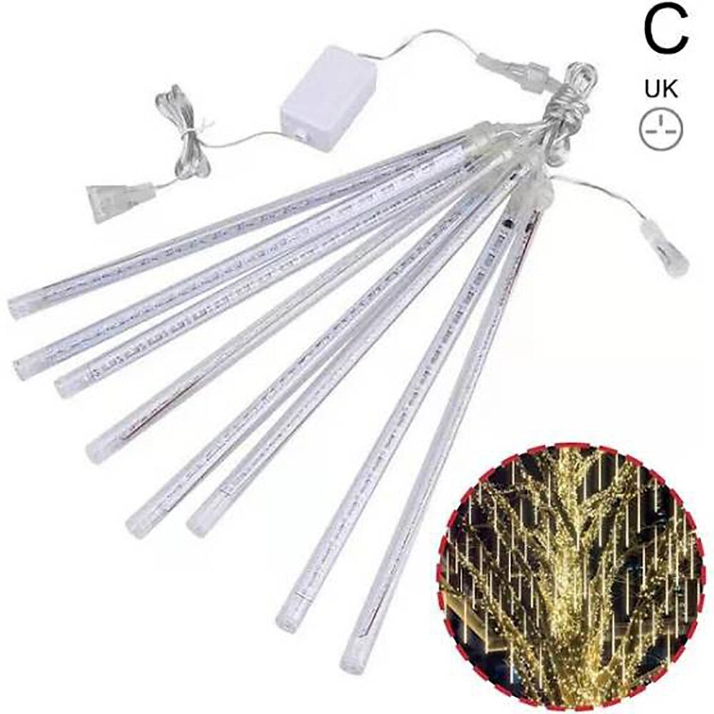 meteorregn regnlys 8 rør 30cm 50cm 384led 192led (11,8 "/ 19,7") strenglys utendørs vanntett til jul bryllupsfest dekorasjon 1 pakke 3 pakker 2025 - $17.49 –P3