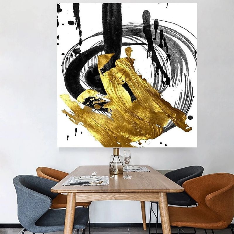 Handmade Oil Painting Canvas Wall Art Decoration Post-Modern Ink And Gold Abstract for Home Decor Rolled Frameless Unstretched Painting 2025 - $69.99 –P3