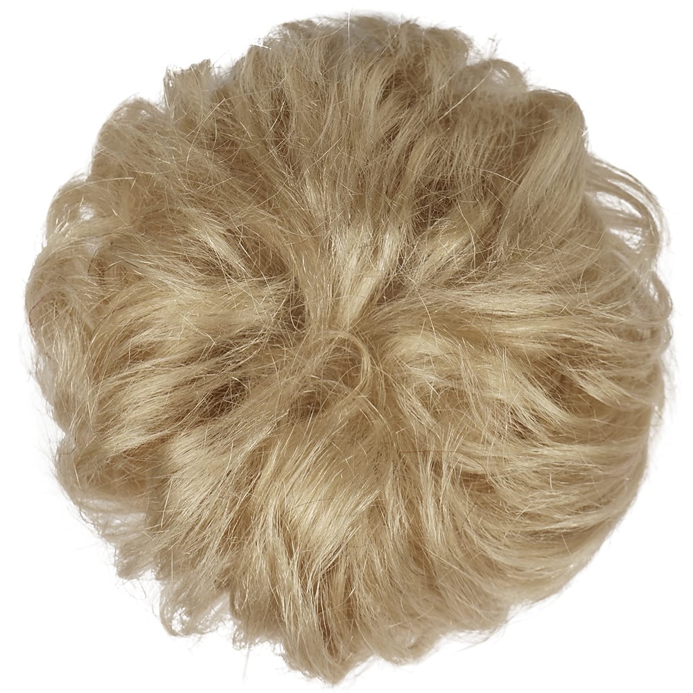 menneskehår rotete boller 100% menneskehår knuller hårstykke ekte menneskehår bølget ask blondt hår scrunchies bustete oppsatte hårstykker for kvinner jenter 2025 - $12.99 –P2