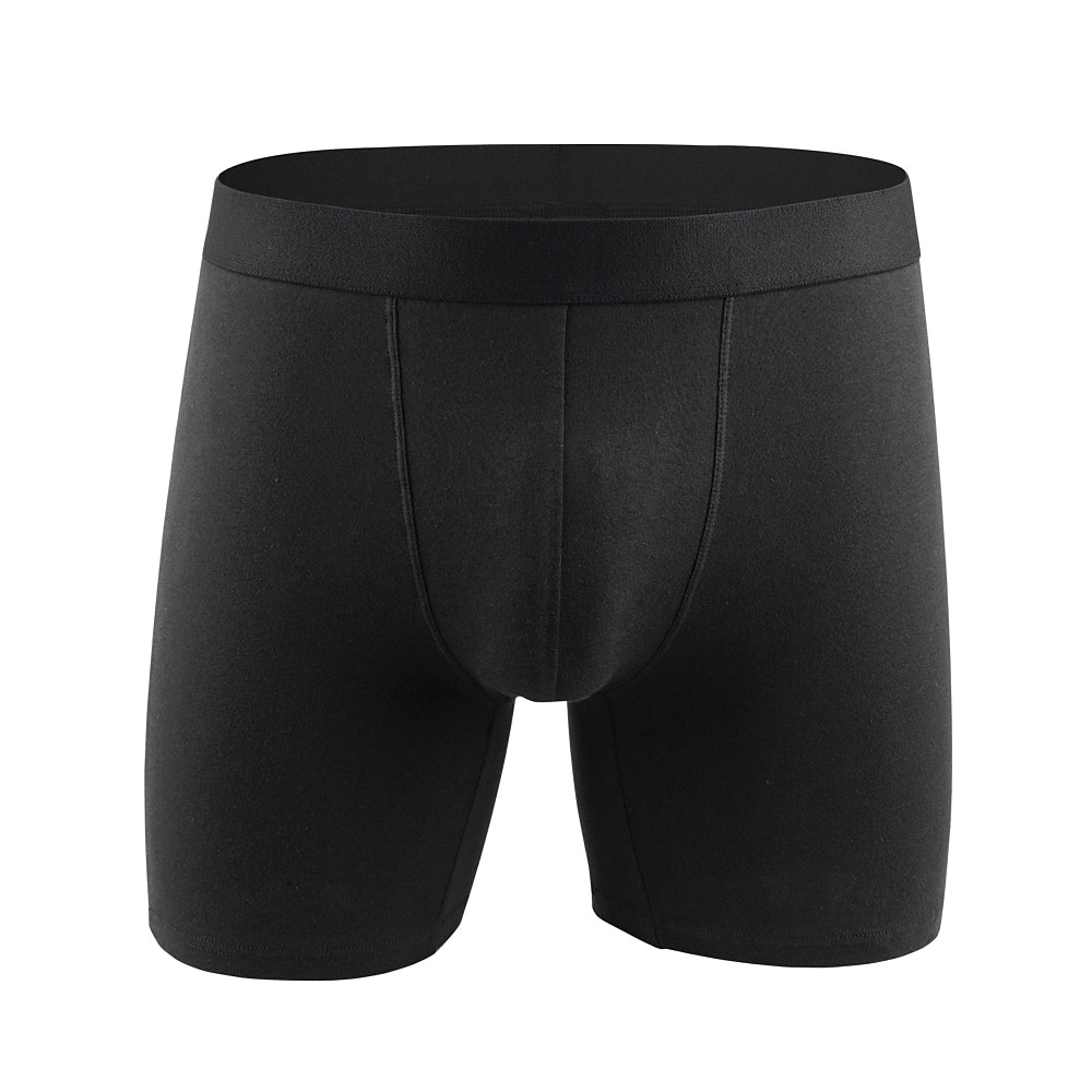 Per uomo 5 pezzi Biancheria intima Boxer Cotone Antiparassitario Colore puro Vita normale Nero del 2025 a $28.99 –P2