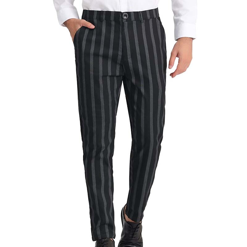 Men's Trousers Chinos Jogger Pants Pocket Straight Leg Stripe Comfort Daily Holiday Going out Fashion Classic Black Blue Micro-elastic 2025 - $21.99 –P4