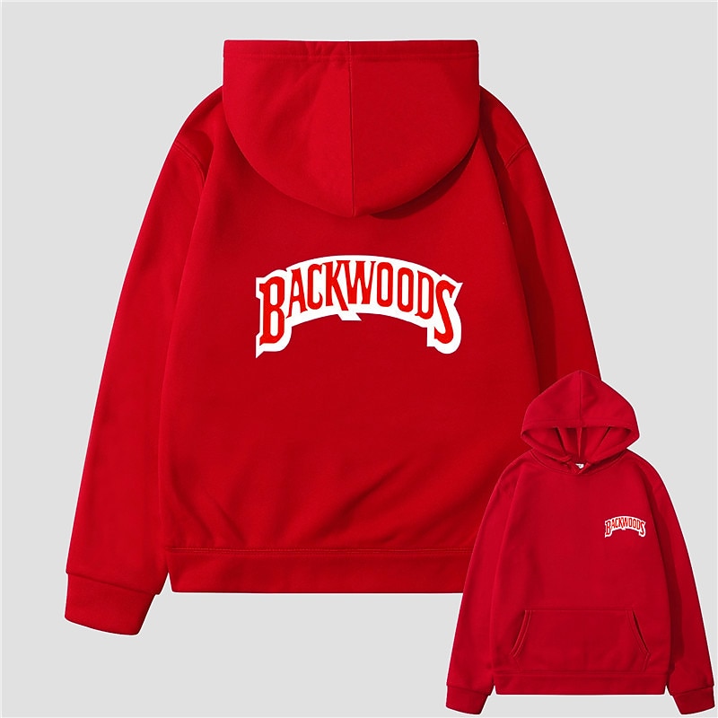 Per uomo Lettera Felpa con Cappuccio Felpe con cappuccio Felpa Cool Casual Essenziale Manica Lunga Con Cappuccio Uscire Scarlet prima e dopo Grande rosso prima di grande Grande rosso prima piccolo del 2026 a $30.99 –P17