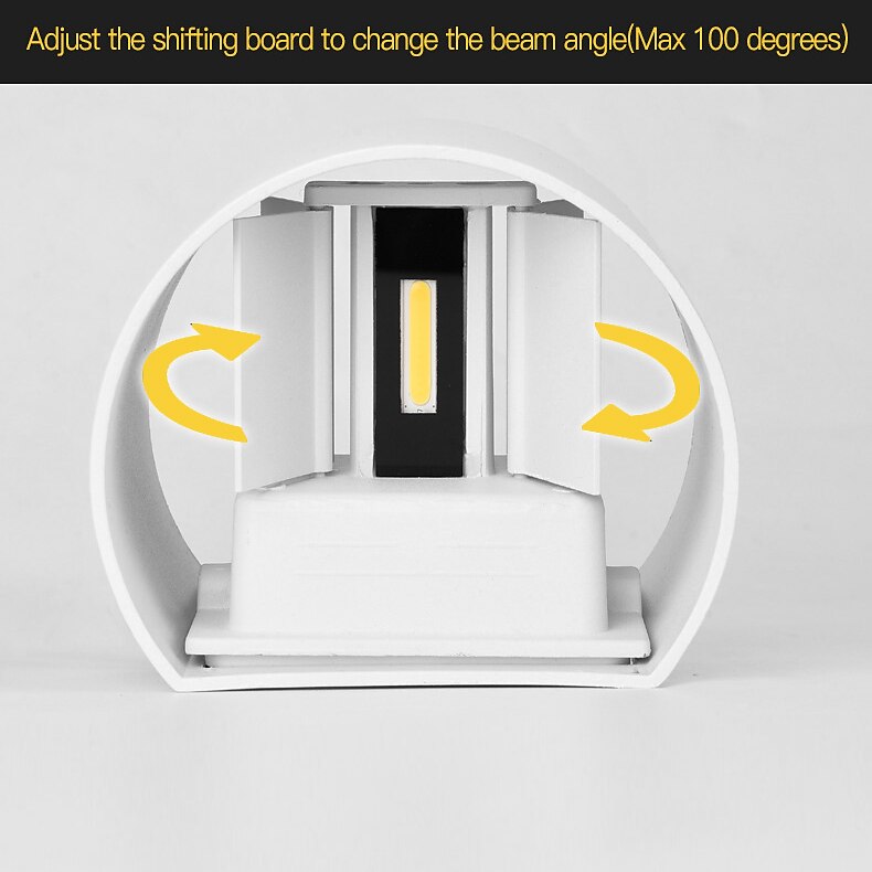 Outdoor/Indoor LED Wall Light 12W Double Light Source Waterproof Adjustable Luminous Angle Warm White/White Light Two-color Wall Lamp AC85-265V 2025 - $49.99 –P4