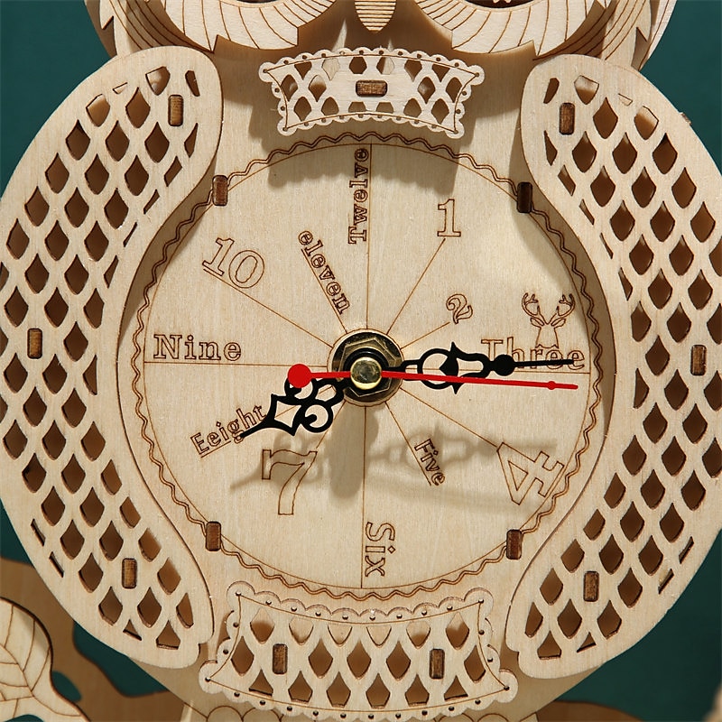 3D Wooden Puzzle For Adults Owl Clock Model Kit Desk Clock Home Decor Unique Gift For Kids On Birthday/Festival Day 2025 - $55.99 –P5