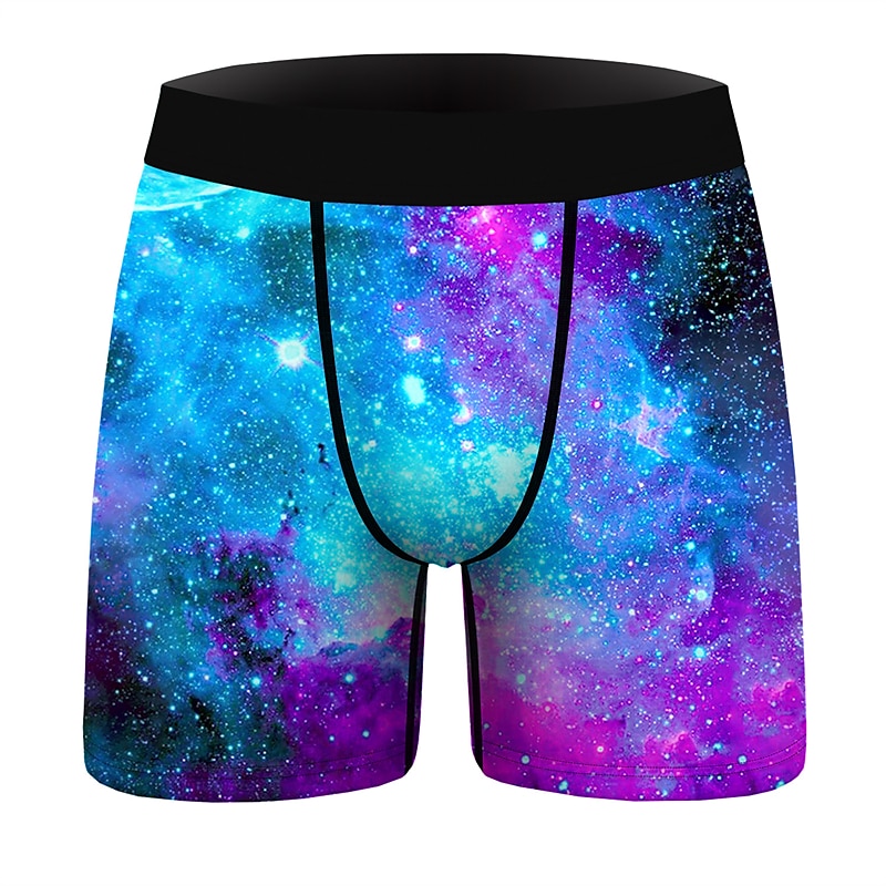 Homens 1 pacote Roupa Íntima Calcinha básica Cueca Boxer Cuecas Imprimir Algodão Poliéster Antibacteriano À prova de vazamento Arco-Íris Cintura Média Preto Rosa de 2025 por GBP £8 –P6