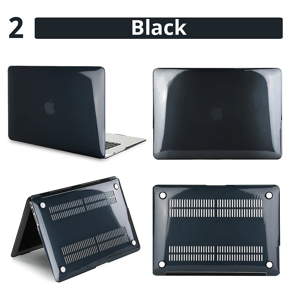 Crystal Laptop Case For Apple Macbook Air Pro Retina 11 12 13 15 16 inch Solid Colored Plastic Hard Clear Laptop Cover Protective Cover 2025 - $14.99 –P3