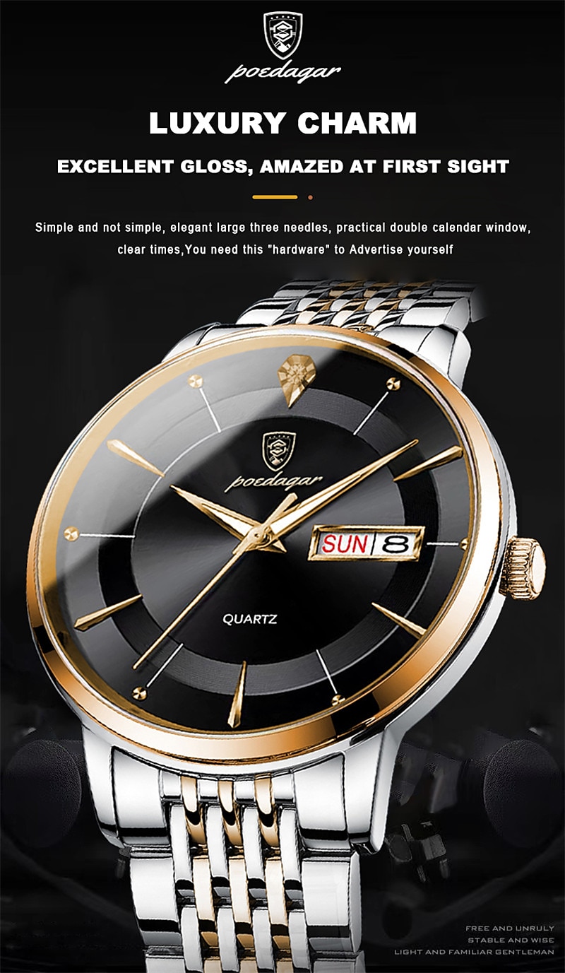 スイスのビジネスベルトメンズクォーツ腕時計POEDAGAR 通販