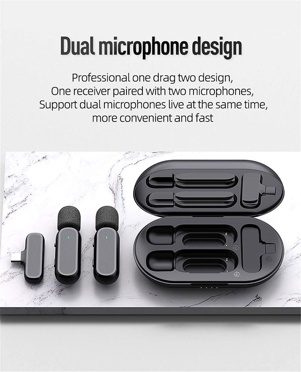 Wireless Lavalier Microphone Noise Cancelling Audio Video Recording for iPhone/iPad/Android/Xiaomi/Samsung Live Game Mic 2025 - $51.99 –P10