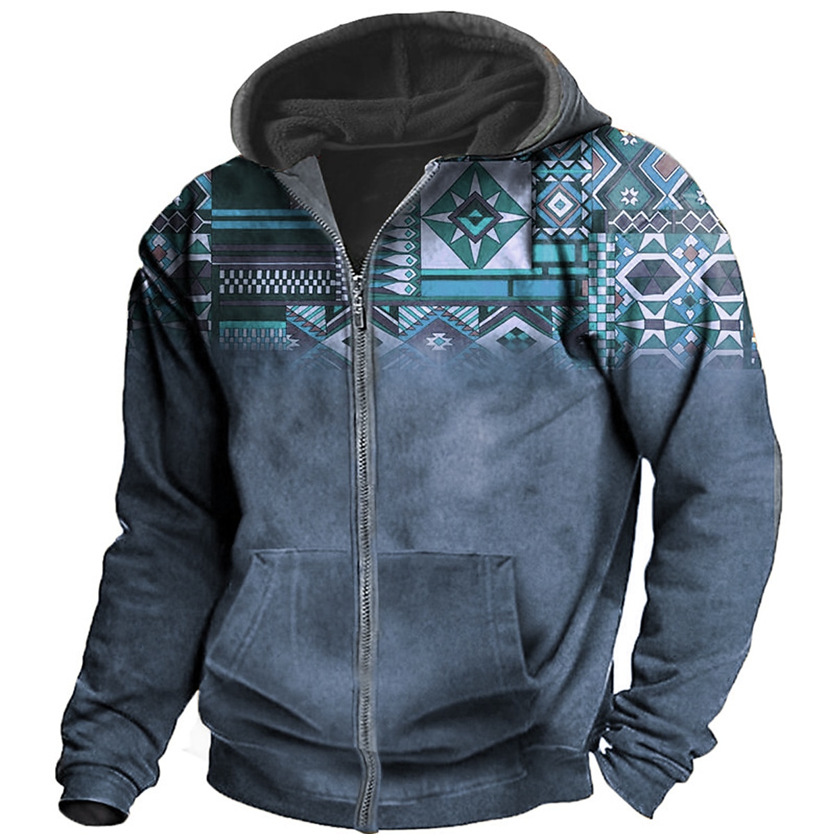 Hombre Bloque de color Estampados Sudadera Sudaderas Ropa de calle Design Manga Larga Con Capucha Deporte Diario Deportes Negro Rojo Cremallera Estampado Primavera & Otoño Diseñador 2025 - $27.99 –P2