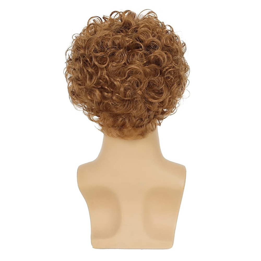 Mens Short Curly Black Wig with Bang Synthetic Cosplay Costume Party Natural Hair Wig 2025 - $24.99 –P9