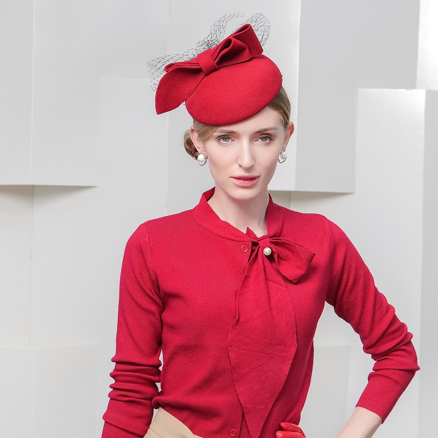 cappelli 100% lana berretto cappello a secchiello moda casual con copricapo in tulle del 2025 a $42.99 –P6