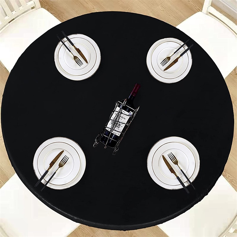 fata de masa nordica fata de masa elastica rotunda in aer liber fata de masa din PVC impermeabila si rezistenta la ulei pentru bucatarie, petrecere, vacanta, bufet 2025 - $8.49 –P5