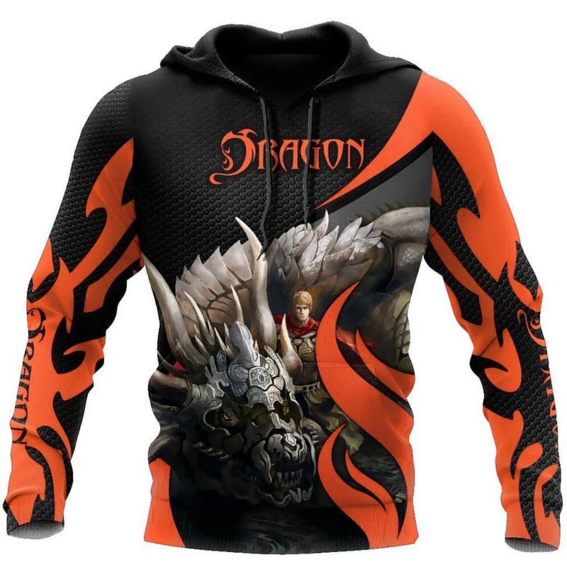 Homens Dragão Estampas Abstratas Moletom Moletons Moletom com capuz Manga Longa Moletom com capuz Com Capuz Roupa de rua Impressão 3D Diário Esportes Amarelo Vermelho Imprimir Primavera & Outono de 2025 por $31.99 –P5