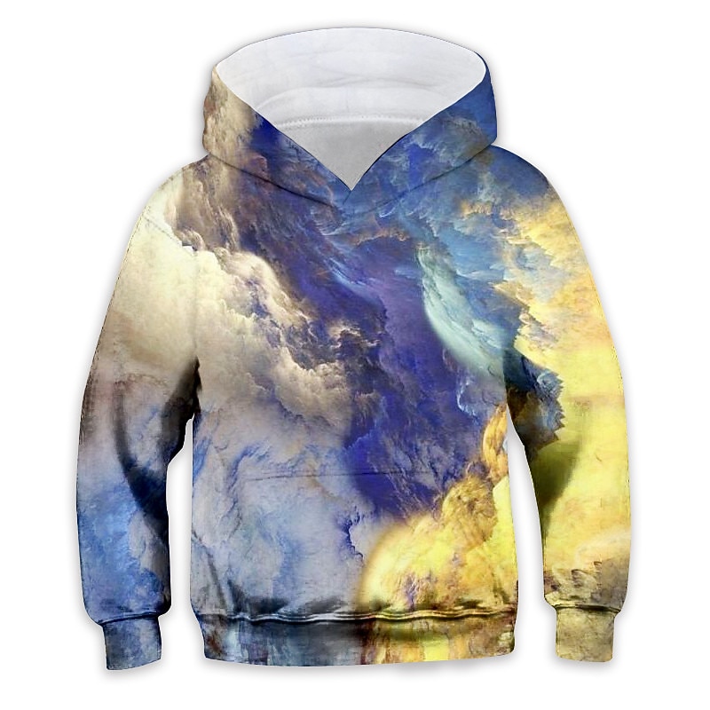 Dzieci Dla chłopców Bluza z Kapturem Zjechać na pobocze Gradient Długi rękaw Kieszeń Dzieci Top Codzienny Bluza z Kapturem Moda Codzienny Żółty Rumiany róż Czerwony Jesień 7-13 lat 2025 - $18.99 –P6