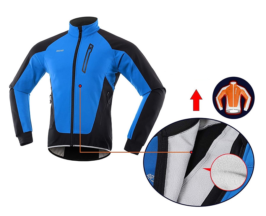 Арсуксо Муж. Велокуртки Ветровка Флисовая жилетка Сохраняет тепло С защитой от ветра Флисовая подкладка Дышащий Велоспорт Жакет Горные велосипеды Шоссейные велосипеды Езда по городу 2025 - $41.99 –P10
