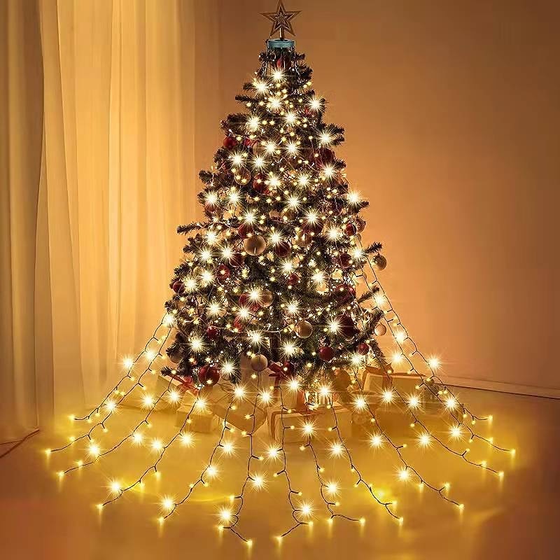 Luzes de Natal em Corda para Árvore Decorações Plug 2M/6.56FT x 8 Linhas com Anel 280LED Fáceis de Instalar Luzes de Corda de Natal com 8 Modos Decorações de Natal ao Ar Livre e Interiores para de 2025 por $29.99 –P3
