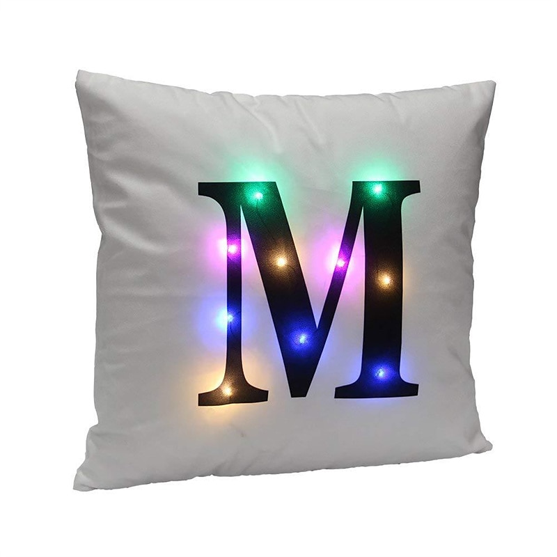 led párnahuzat világító párnahuzat angol betűs elemmel működő párna párnahuzat otthoni kanapé párnahuzat nappali dekoráció 45x45cm 17,7x17,7 hüvelyk 2025 - $11.49 –P13