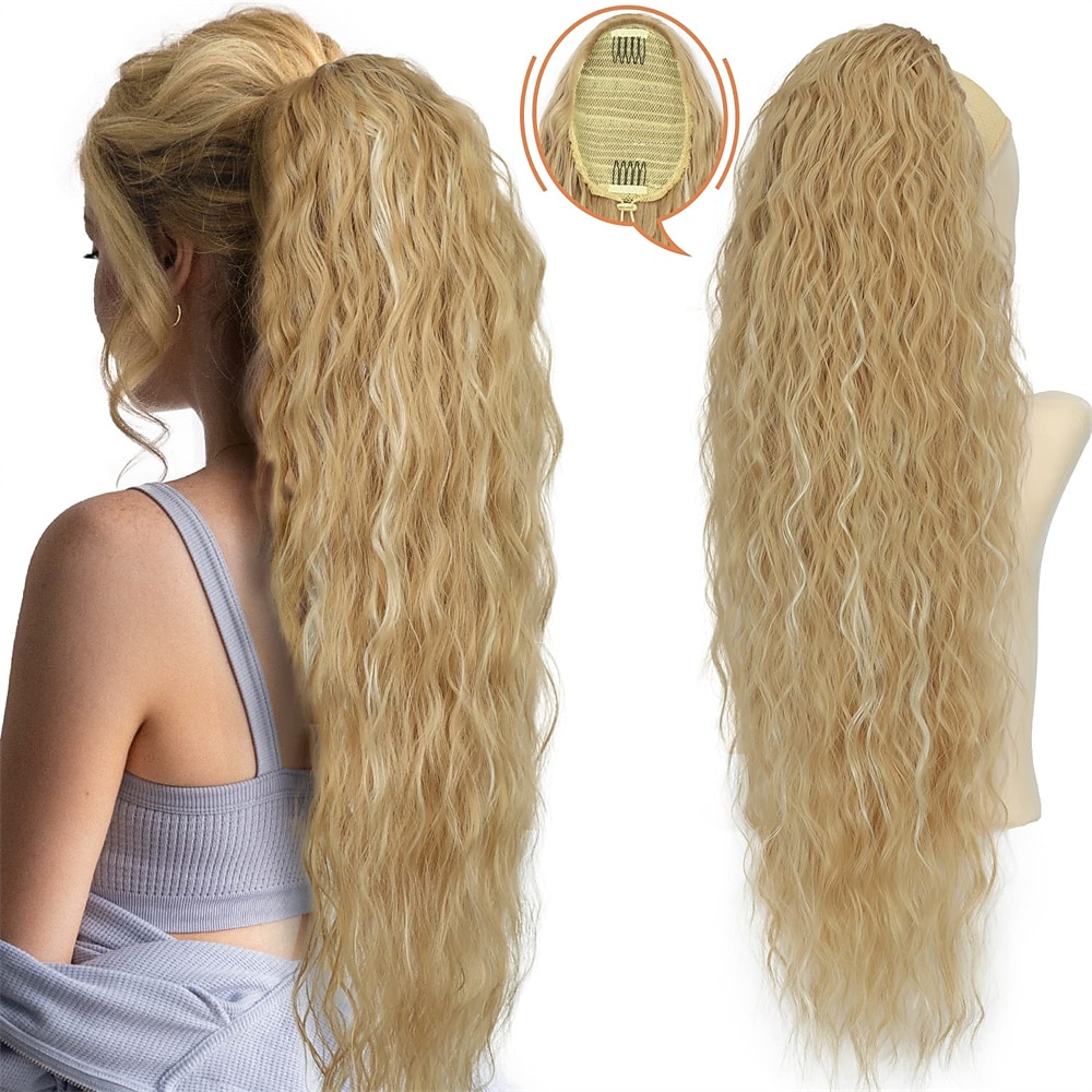 Extension à clip Queue-de-cheval Classique / Synthétique / Griffe d'ours / pince à mâchoires Cheveux Synthétiques Pièce de cheveux Extension des cheveux Bouclé Longue Soirée / Usage quotidien de 2025 ? $21.99 –P5