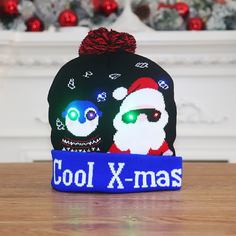 LED Christmas Hat Light Up Christmas Hat Unisex Knitted Beanie Holiday Hat Santa Claus Christmas Gifts Decoration 2026 - $15.99 –P22