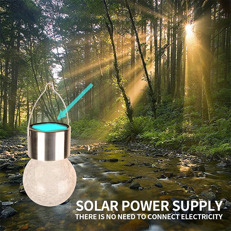 Christmas Outdoor Cracked Glass Solar Lights, Solar Garden Lights Waterproof LED Hanging Globe Lights for Christmas Outdoor Garden & Patio Christmas Decor 2025 - $15.99 –P10