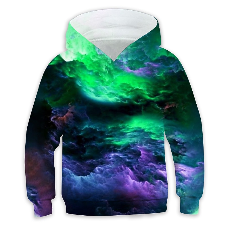 Dzieci Dla chłopców Bluza z Kapturem Zjechać na pobocze Gradient Długi rękaw Kieszeń Dzieci Top Codzienny Bluza z Kapturem Moda Codzienny Żółty Rumiany róż Czerwony Jesień 7-13 lat 2025 - $18.99 –P2