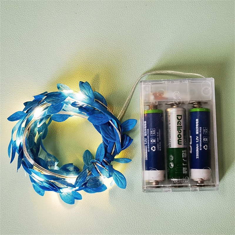 Artificial Plants LED String Light 2M 20LEDS Fairy Lights Creeper Green Leaf Christmas Home Wedding Outdoor Ivy Vine Decoration Lamp DIY Hanging Garden Patio Yard (without Battery) 2025 - $9.49 –P12