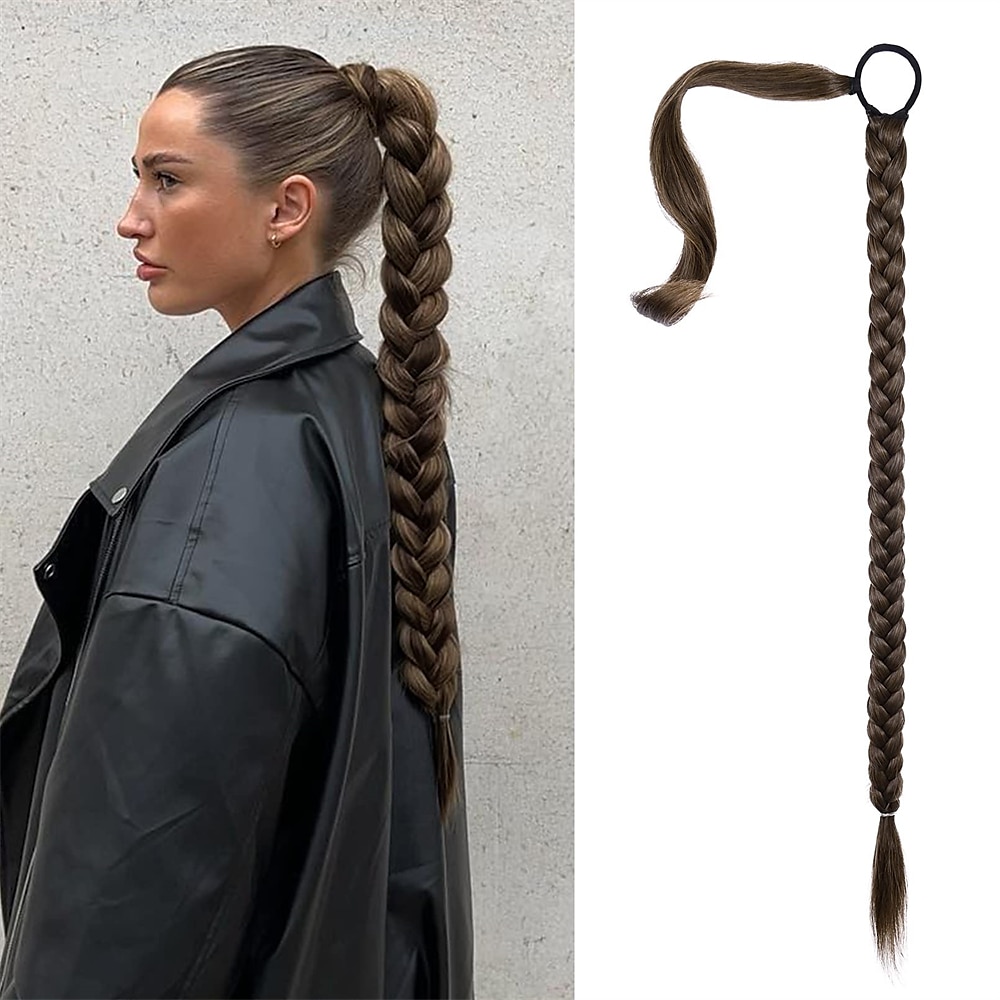 Clip Rabos-de-Cavalo Clássico / sintético / Penteado de trança francesa Cabelo Sintético Pedaço de cabelo Alongamento Liso Longo Festa / Roupa Diária / Festas & Noite de 2025 por $10.99 –P2