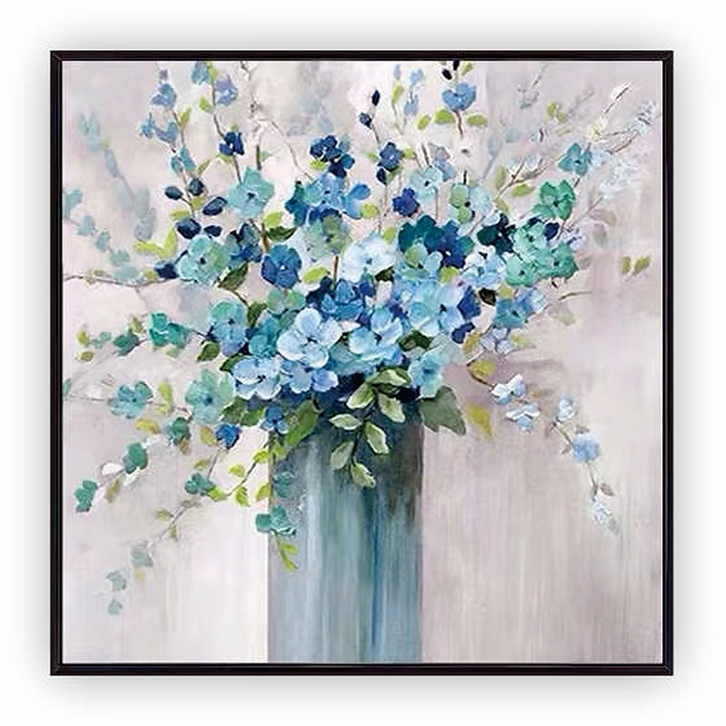 Mandelblüte handgefertigtes handgemaltes Ölgemälde Wandkunst abstrakte violette Blumen Gemälde Heimdekoration Dekor gerollte Leinwand kein Rahmen ungedehnt 2025 - $75.99 –P6