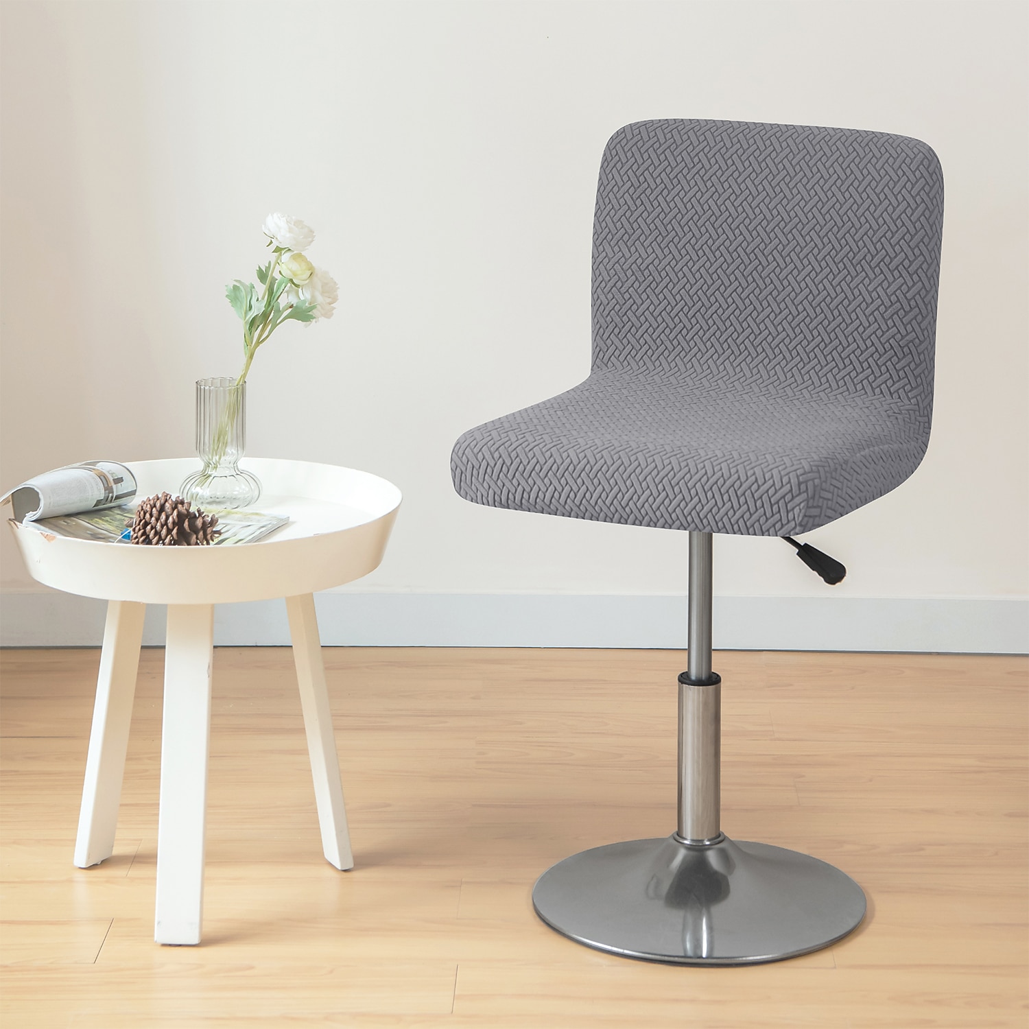 2 stk stretch barstoltrekk burgunder grå pub benk krakk stol slipcover firkantet svingbar barkrakk stoltrekk til spisestue kafé sklisikre med elastisk bunn 2025 - $11.49 –P4