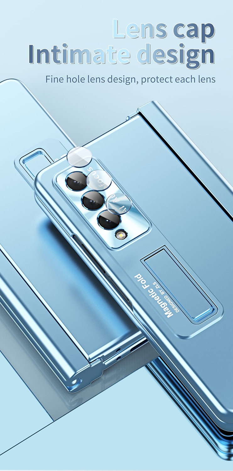 τηλέφωνο tok Για Samsung Galaxy Z Fold 5 Z Fold 4 Z Fold 3 Πίσω Κάλυμμα Προστατευτικό φακού κάμερας Σταντ ποδηλάτου με στυλό S Μονόχρωμο Ψημένο γυαλί PC Μεταλλικό 2025 - $34.99 –P6