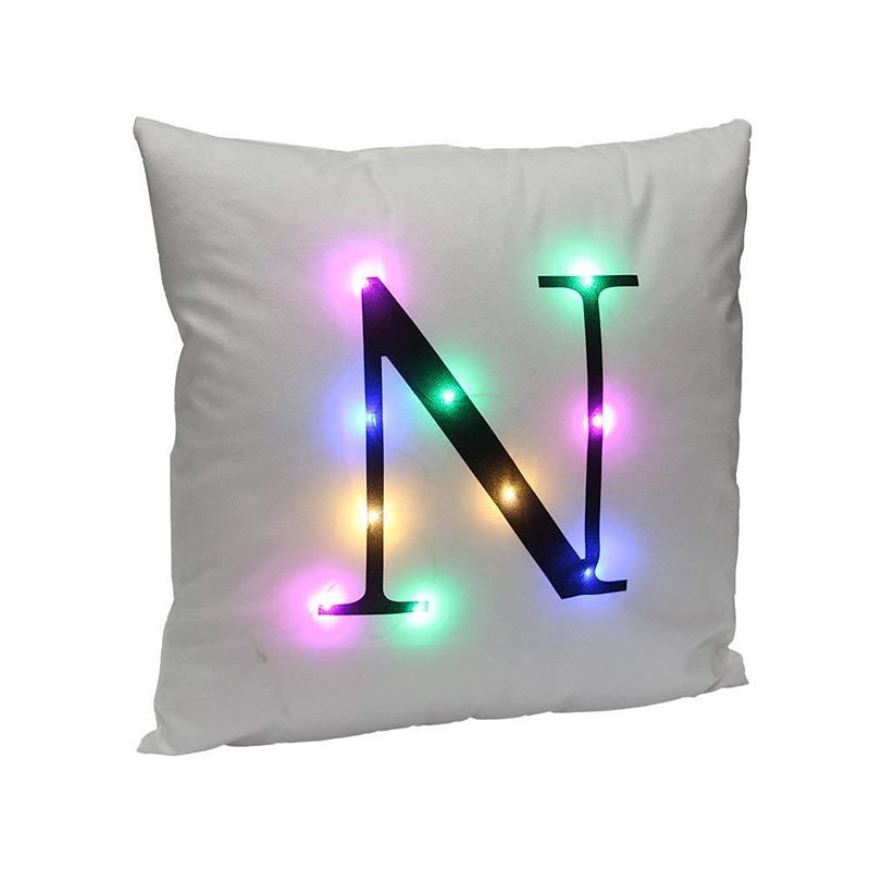 led párnahuzat világító párnahuzat angol betűs elemmel működő párna párnahuzat otthoni kanapé párnahuzat nappali dekoráció 45x45cm 17,7x17,7 hüvelyk 2025 - $11.49 –P14