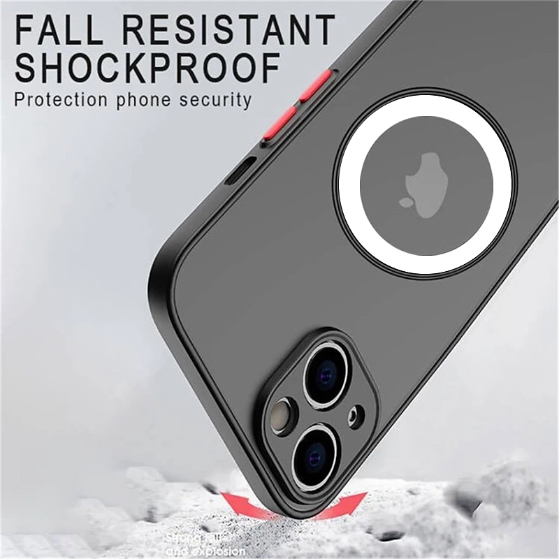 Чехол для iPhone 16e iPhone 16 iPhone 15 Pro Max Plus iPhone 14 13 12 11 Pro Max Plus X XR XS Защитный чехол тонкий с MagSafe полупрозрачный ультратонкий матовый блестящий однотонный PC 2025 - $13.99 –P12
