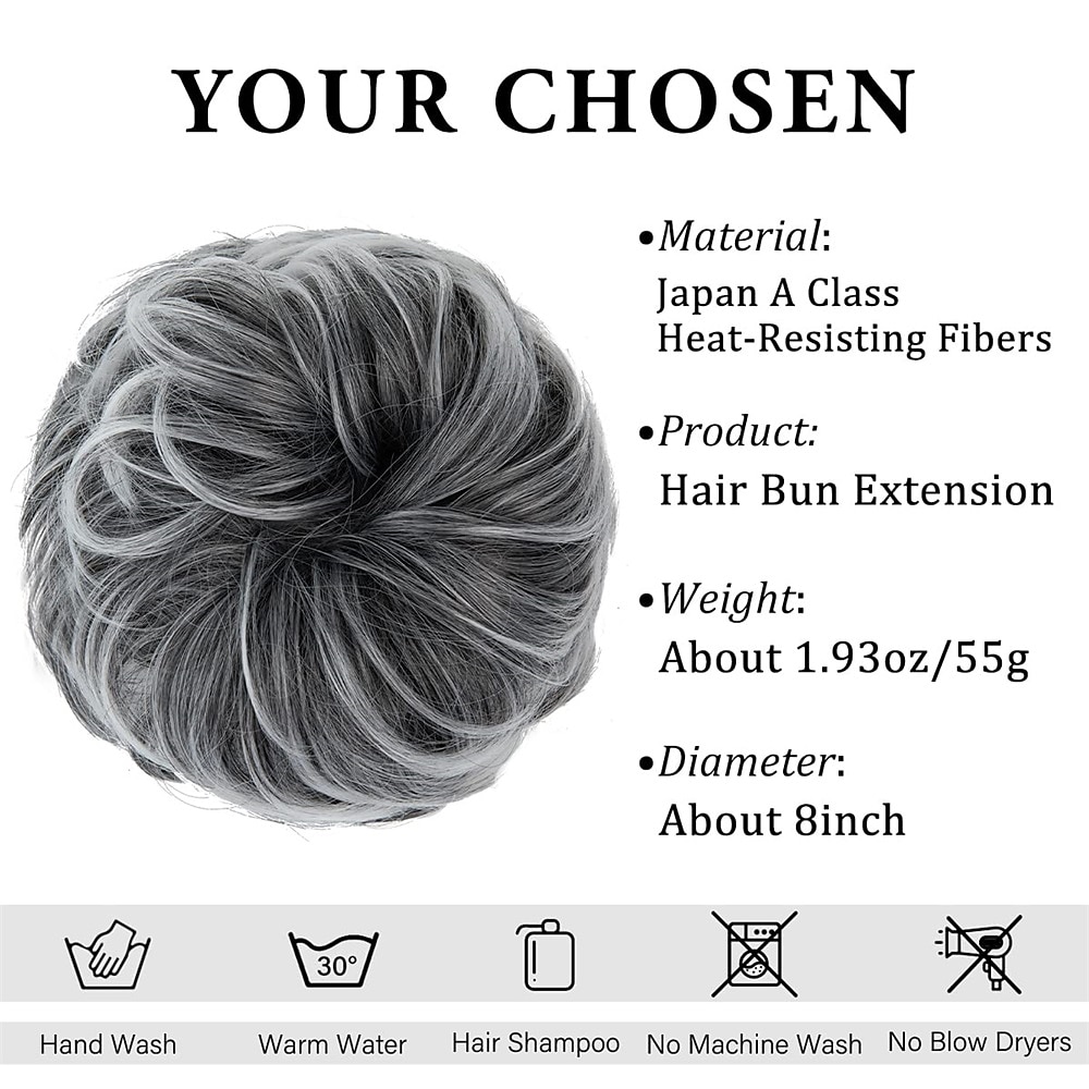 Messy Hair Buns Hair Piece Curly Hair Scrunchies for Women Girls Hairpieces Wavy Donut Hair Pieces Hair Bun Updo Hair Chignons 2026 - $16.49 –P2