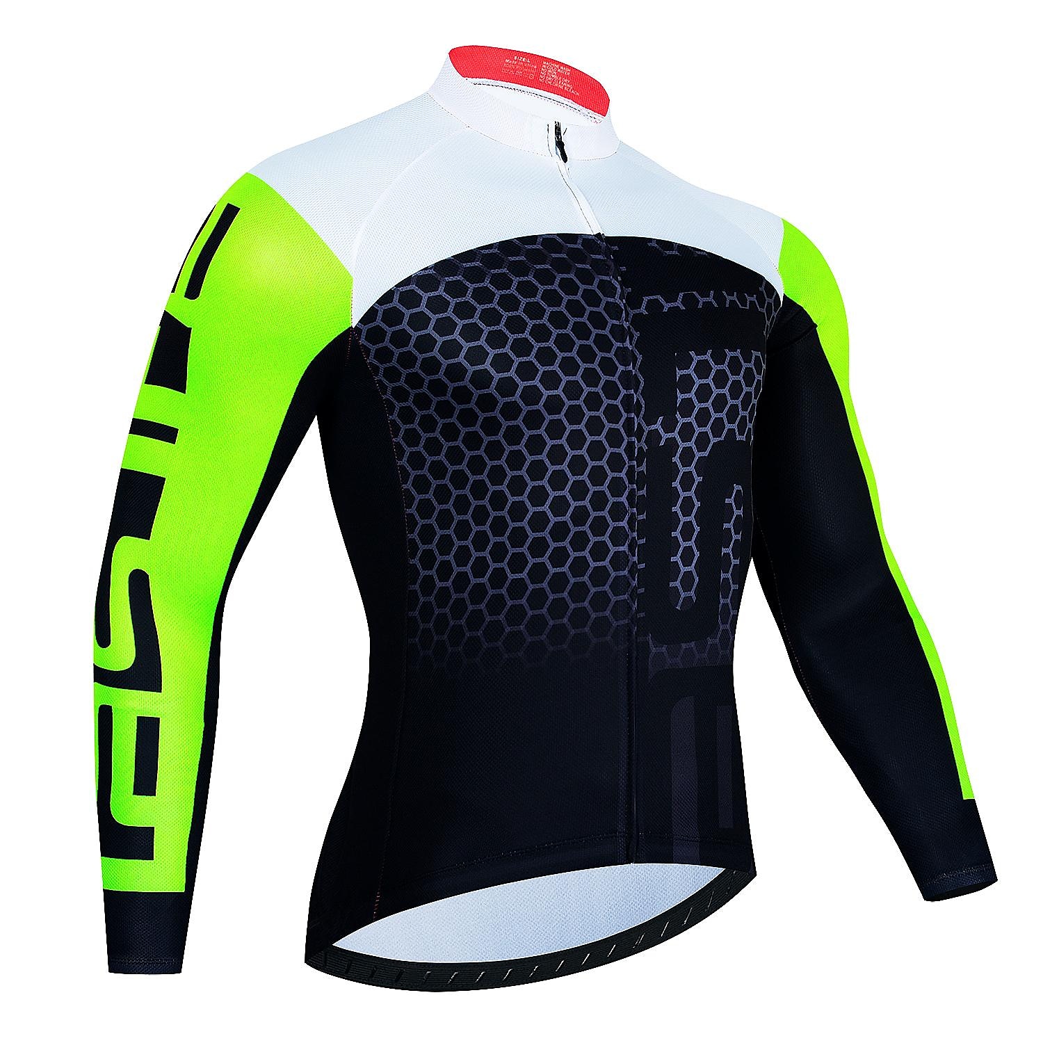 Herren Radtrikot fahrradbekleidung Fahrradtrikot Langarm Fahhrad Trikot Shirt mit 3 Gesäßtaschen MTB Mountain Rennrad Atmungsaktiv Schnelltrocknend Feuchtigkeitsableitung Reflexstreiffen Schwarz Wei 2025 - $32.99 –P5