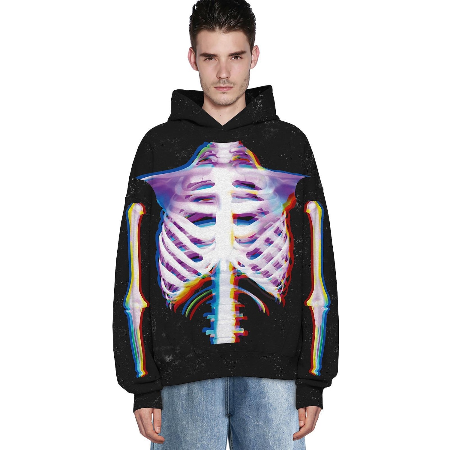 Punk Gothic Skeleton Skull Hoodie Skull Front Pocket Graphic For Couple's Men's Women's Adults' Masquerade 3D Print Casual Daily 2025 - $34.99 –P14