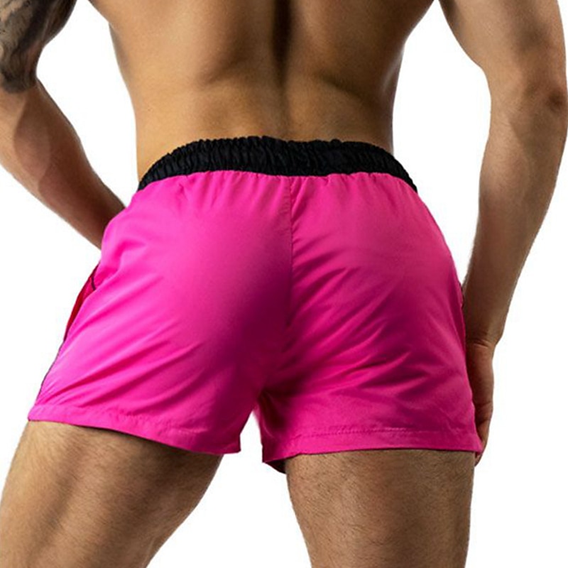 Homens Bermuda de Surf Shorts de Natação Calção Justo de Natação Shorts de verão Com Cordão Cintura elástica Imprimir Cor Sólida Conforto Respirável Curto Casual Diário Praia Moda Roupa de rua Rosa de 2025 por $6.39 –P4
