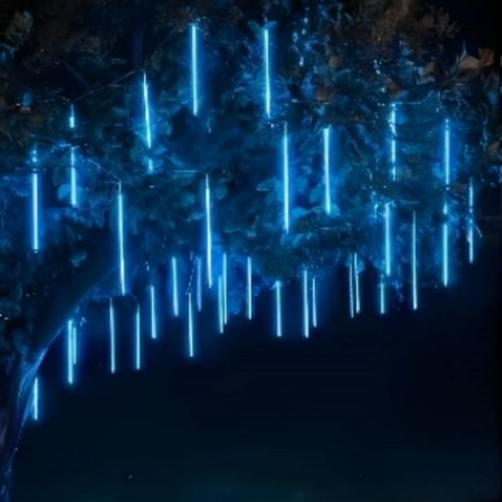led מטאורים גשם אורות 30 ס"מ 11.8 אינץ' 8 צינורות 192 led נטיפי קרח שלג נופל אורות נצנצים כוכב חיצוני טיפת גשם אורות חג המולד מסיבת חתונה חג קישוט עץ 2026 - $16.99 –P2