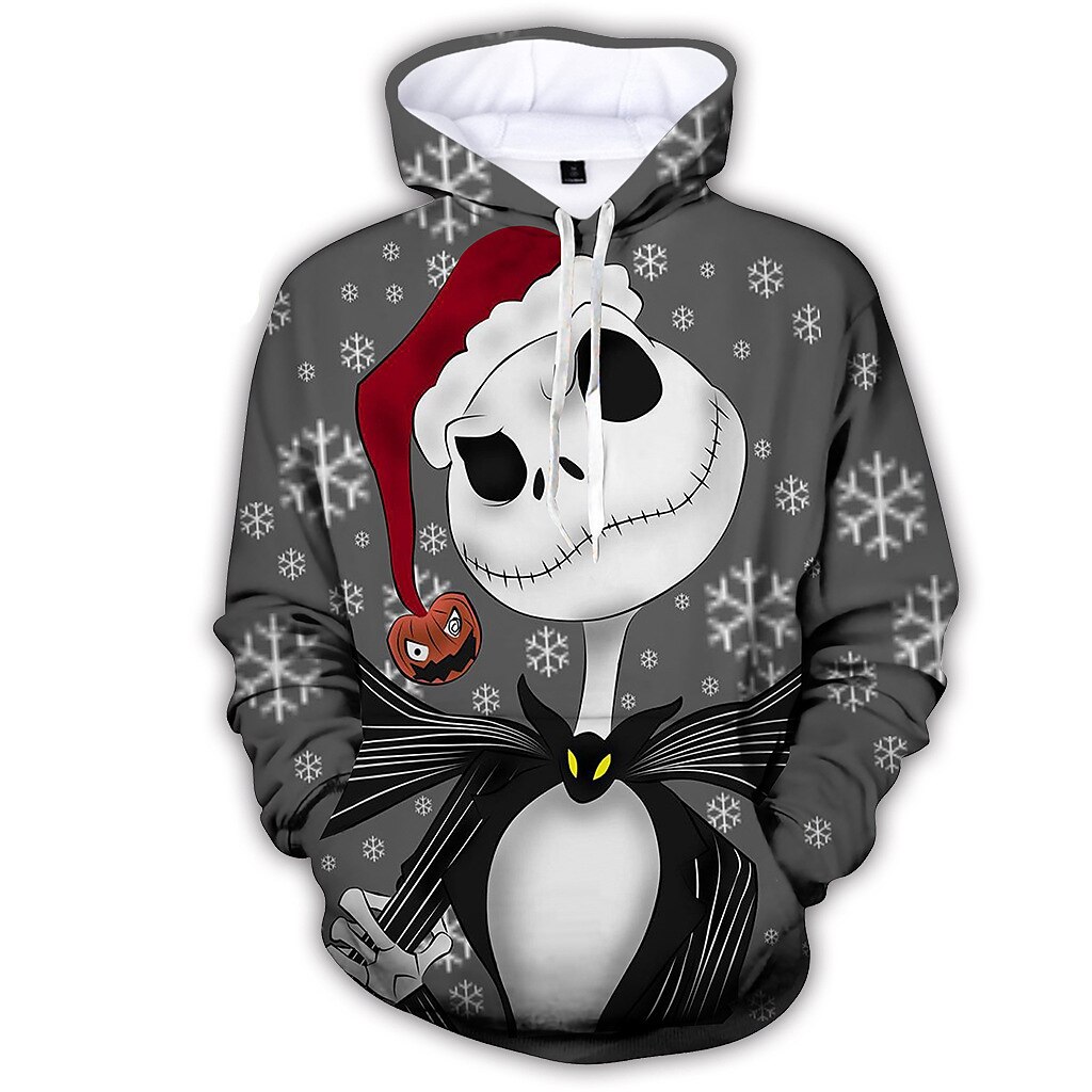 Jack Skellington Kapuce Animák Manga Anime 3D Přední kapsa Grafika Pro Pro páry Pánské Dámské Dospělé 3D tisk Běžné / Denní 2025 - $35.99 –P9