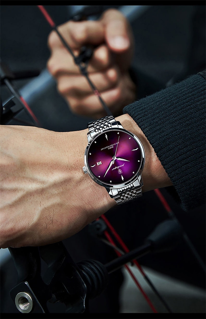 The new POEDAGAR/ P868 brand men's watch waterproof glow-in-the-dark slim calendar quartz watch is a hit with foreign trade 2025 - GBP £12 –P11