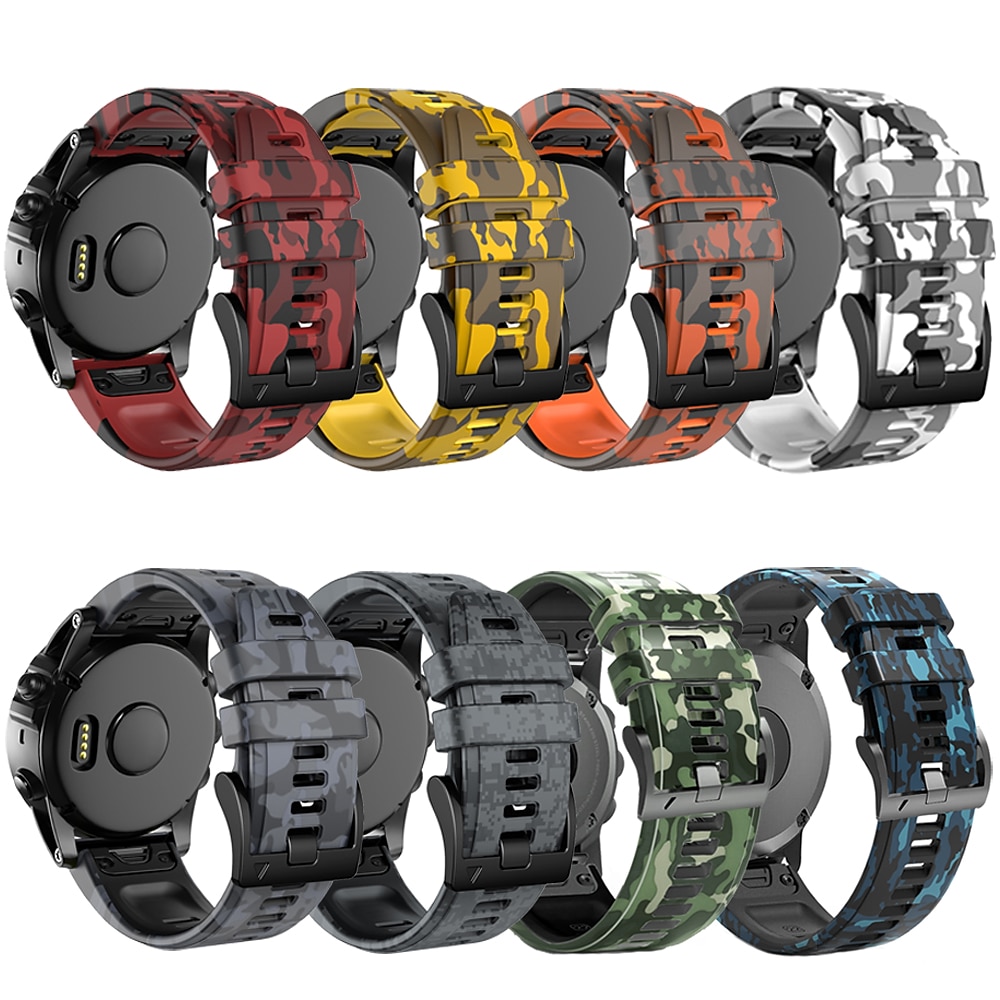 Watch Band for Garmin Marq Descent G1 Fenix 7/6/5 Plus Pro Sapphire Solar Forerunner 955/945/935/745 Solar Fenix 7X / 6X / 5X / 3/3HR Plus Pro Sapphire Solar Silicone Replacement  Strap 22mm 26mm 2025 - $22.99 –P8