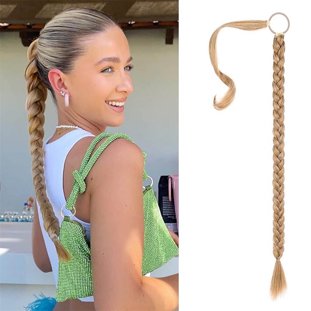 Clip Rabos-de-Cavalo Clássico / sintético / Penteado de trança francesa Cabelo Sintético Pedaço de cabelo Alongamento Liso Longo Festa / Roupa Diária / Festas & Noite de 2025 por $10.99 –P6