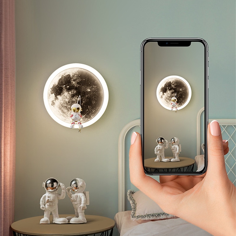 led wandleuchten wandleuchte wandleuchte dekor astronaut mond muster wandleuchten für kinder jungen kinder schlafzimmer wohnzimmer hintergrund 2026 - $164.99 –P6