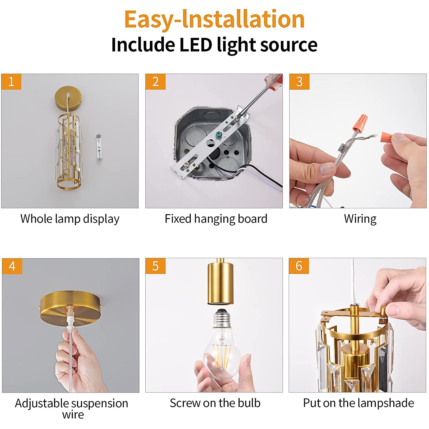 1 Light Pendant Light Black Modern Pendant Light, Mini Crystal Chandelier, Adjustable Pendant Light for Kitchen Island Dining Room Bedroom 2025 - $154.99 –P7