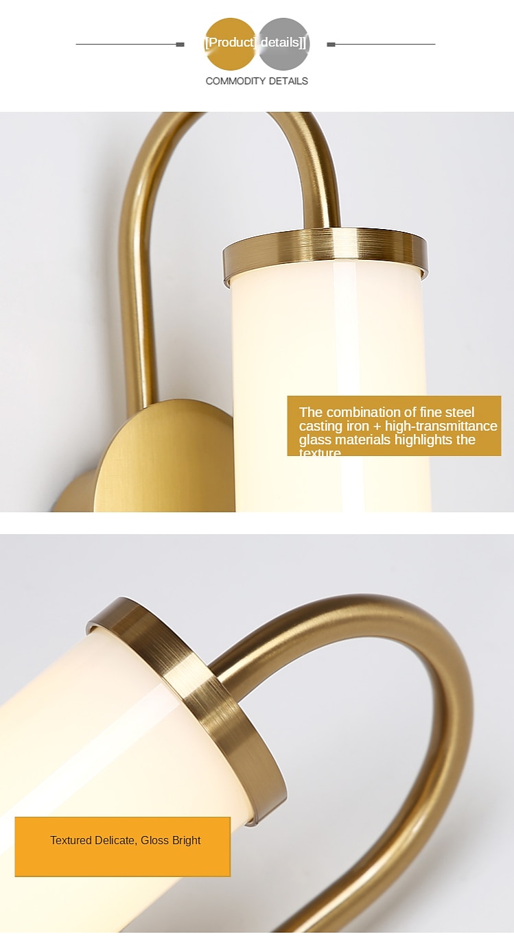 LED Wall Light Brass, Modern Strip Wrought Iron Glass Wall Lamp, Indoor Bedroom Bedside Lighting Wall Lights, Living Room Stair Lamps 2026 - $59.99 –P13